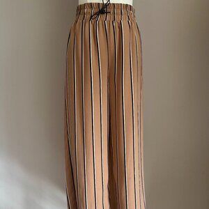Nasty Gal Chic Camel Striped Wide-Leg Pants